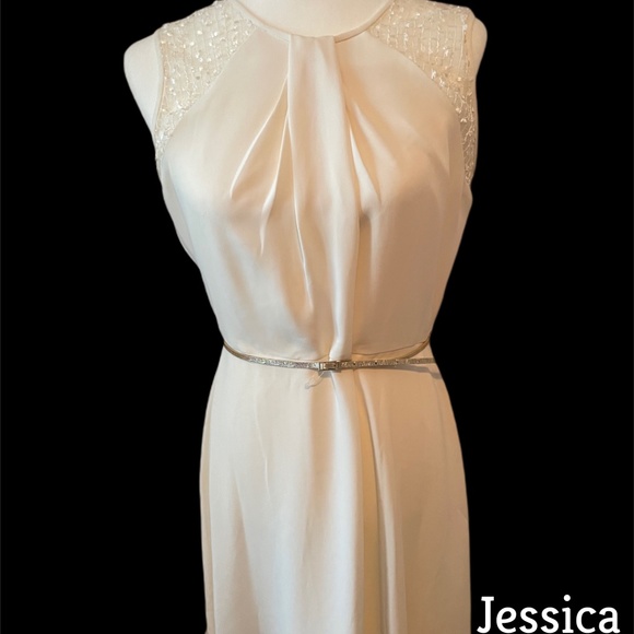 Jessica Dresses & Skirts - Jessica-Cream Knee Length Dress